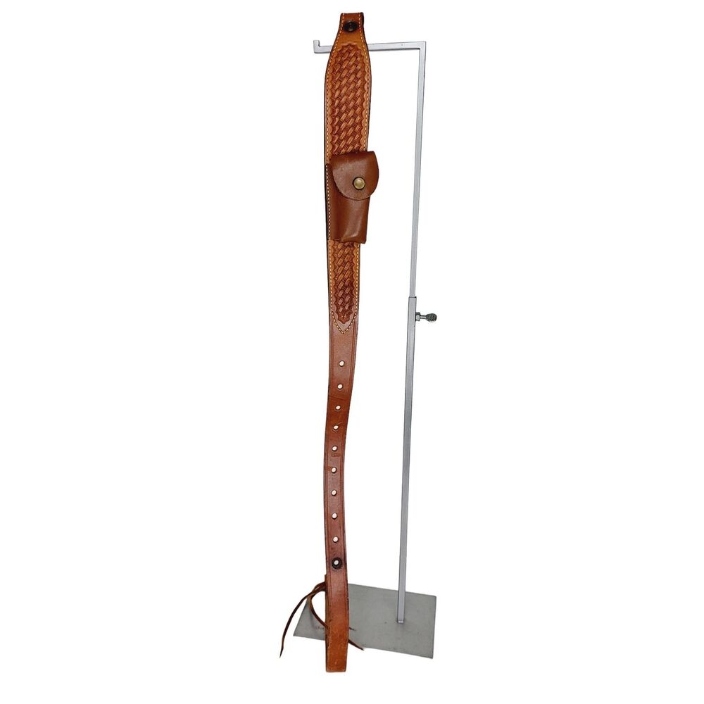 Vintage Bianchi "Cobra" #65 Tooled Leather Rifle Sling Shell Pouch Strap Holder